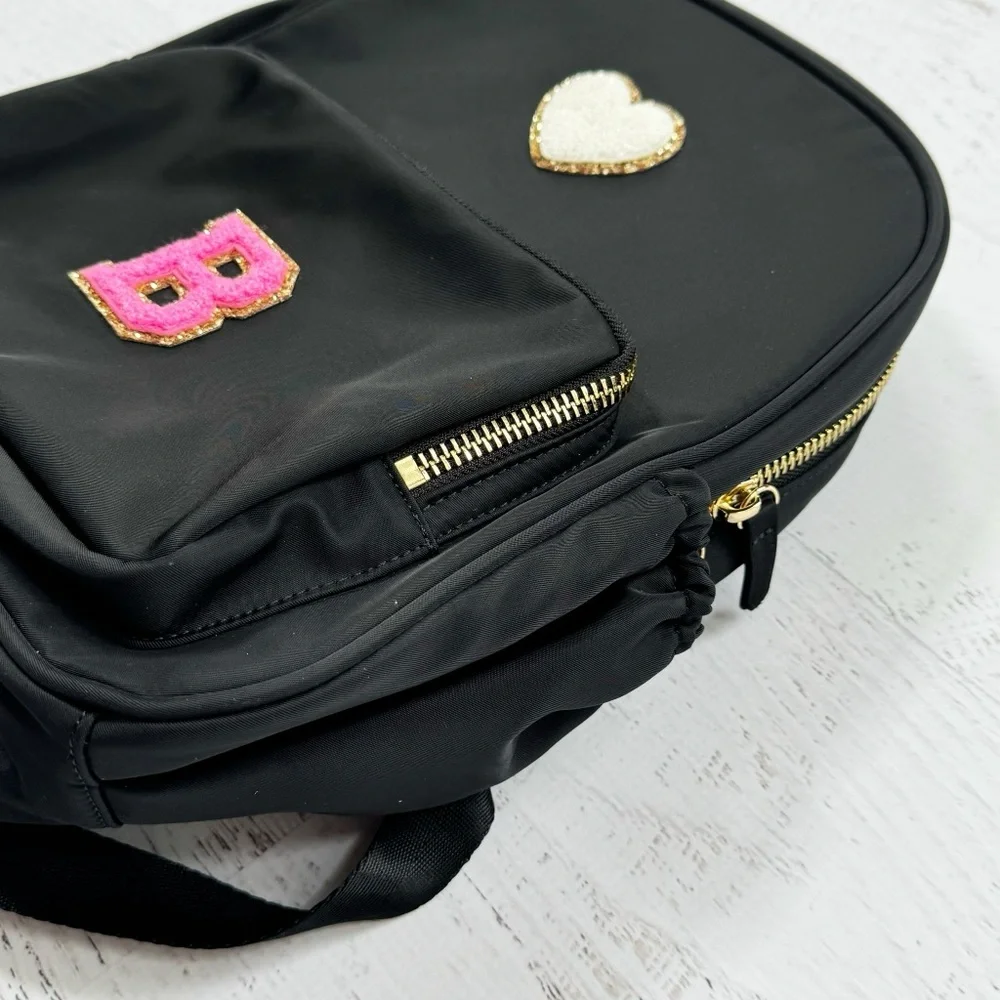 Stoney Clover Lane Black Mini Backpack Customized B Heart - Picture 4 of 7